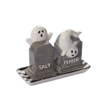 Tombstone Salt and Pepper Set with Plate