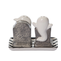 Tombstone Salt and Pepper Set with Plate
