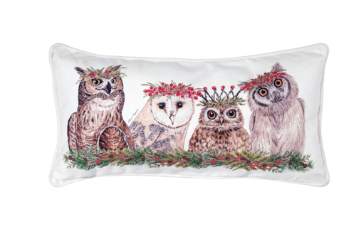 Fabric Woodland Owl Lumbar Pillow   Fabric Woodland Owl Lumbar Pillow