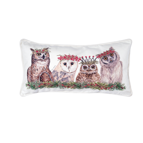  Fabric Woodland Owl Lumbar Pillow 