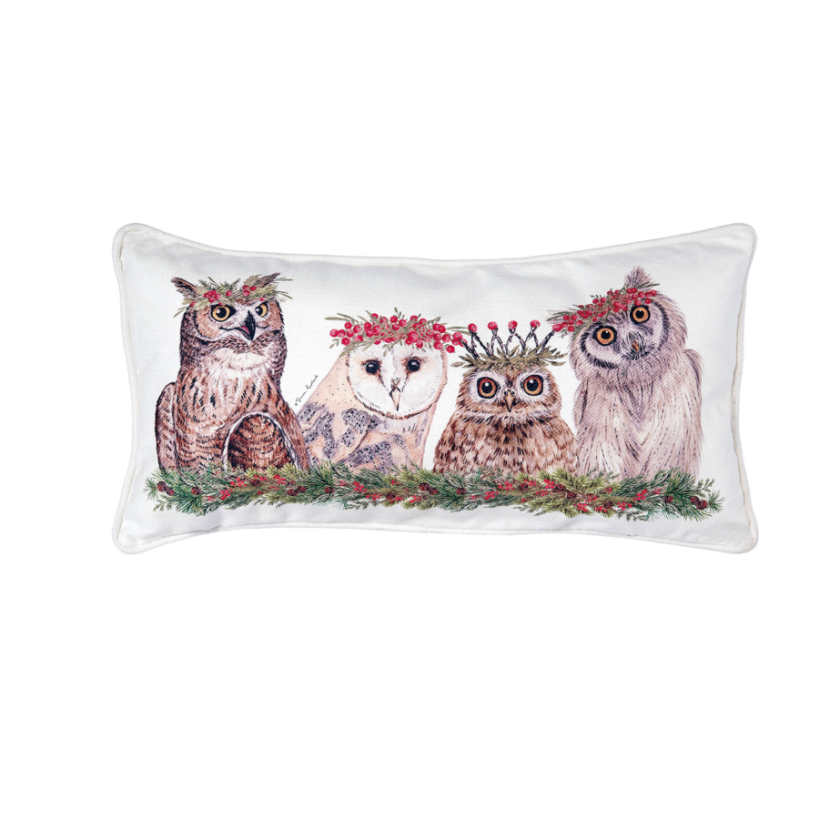 Fabric Woodland Owl Lumbar Pillow