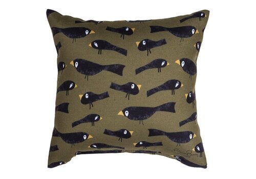  Pumpkin Spice Crows Square Pillow 