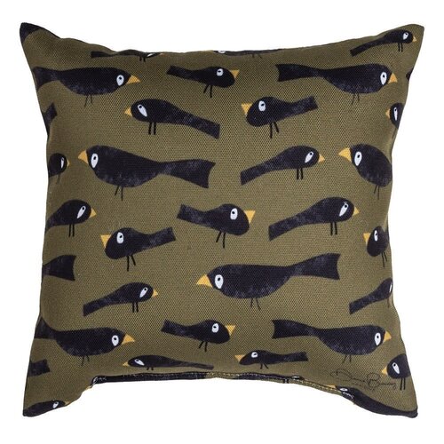  Pumpkin Spice Crows Square Pillow 