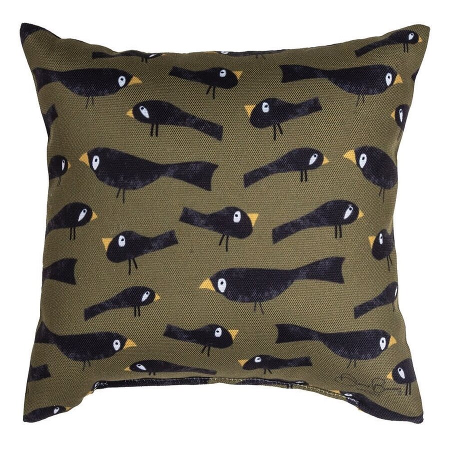 Pumpkin Spice Crows Square Pillow
