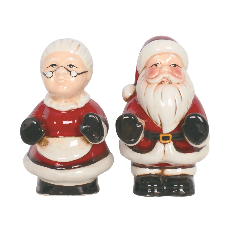 Mr + Mrs Claus Salt and Pepper Set of 2