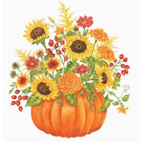 Flour Sack Towel Pumpkin Bouquet