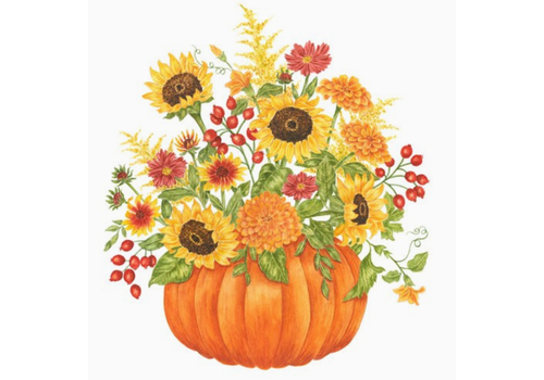  Alice's Cottage Flour Sack Towel Pumpkin Bouquet 