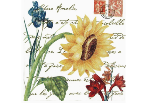  Alice's Cottage Flour Sack Towel Sunflower / Postage Stamps 