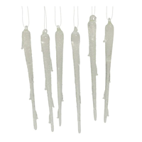 Glass Icicle Ornament 6PC 6.69"