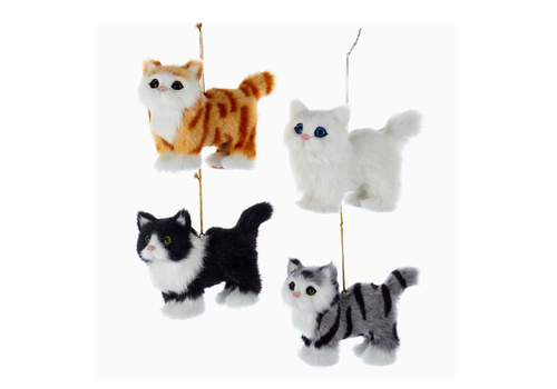  Kurt Adler Cat Plush Ornament 4.3" 