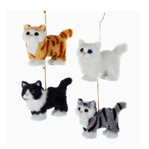  Kurt Adler Cat Plush Ornament 4.3" 