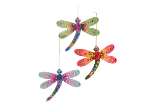 Kurt Adler Acrylic Dragonfly Ornament 3" 