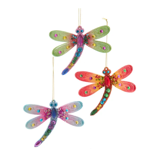  Kurt Adler Acrylic Dragonfly Ornament 3" 