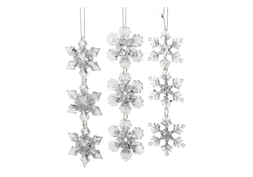  Kurt Adler Acrylic Ice 3 Dangle Ornament 