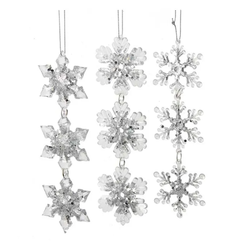  Kurt Adler Acrylic Ice 3 Dangle Ornament 