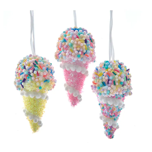  Kurt Adler Ice Cream Cone Ornament 