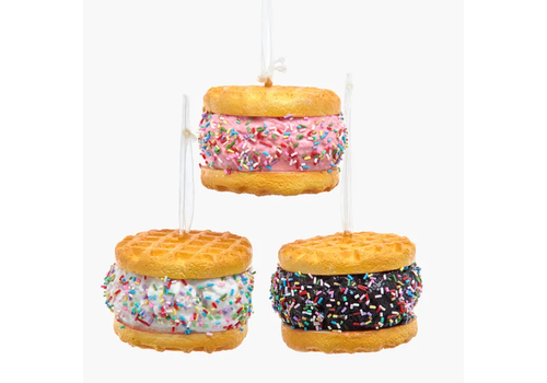  Kurt Adler Waffle Ice Cream Sandwich Ornament 