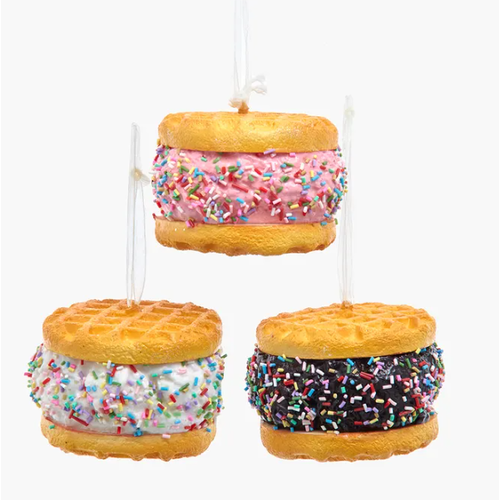  Kurt Adler Waffle Ice Cream Sandwich Ornament 