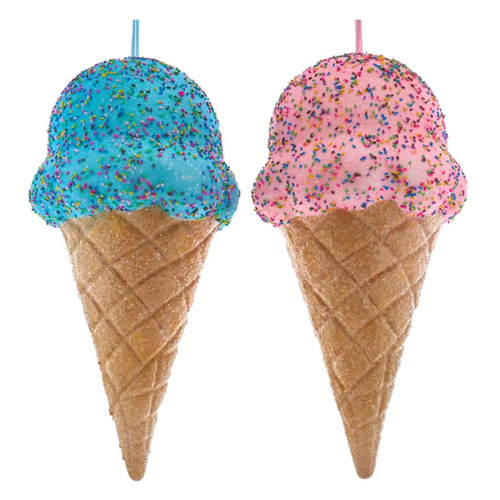  Kurt Adler Large Ice Cream Cone Ornament 