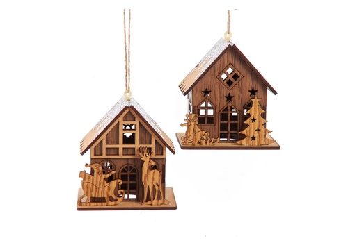  Kurt Adler Wooden House Ornament 