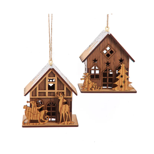  Kurt Adler Wooden House Ornament 
