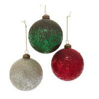 Glass Crackle Ball Ornament