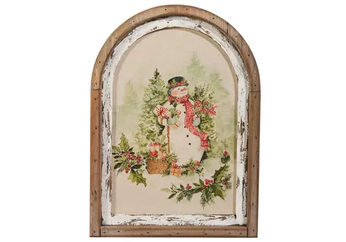  16.5" Watercolor Snowman Framed Wall Art 