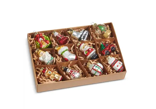  2.25" Box of Vintage Icon Ornaments 