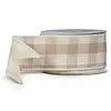 2.5" Beige Gingham Ribbon (per 1 YD)