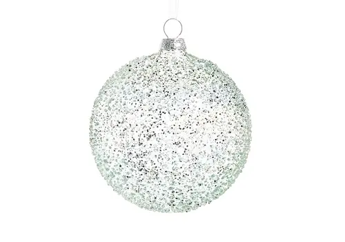 4" Blue Textured Ball Ornament 