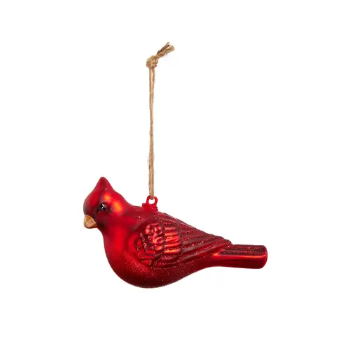  4" Glittered Cardinal Ornament 