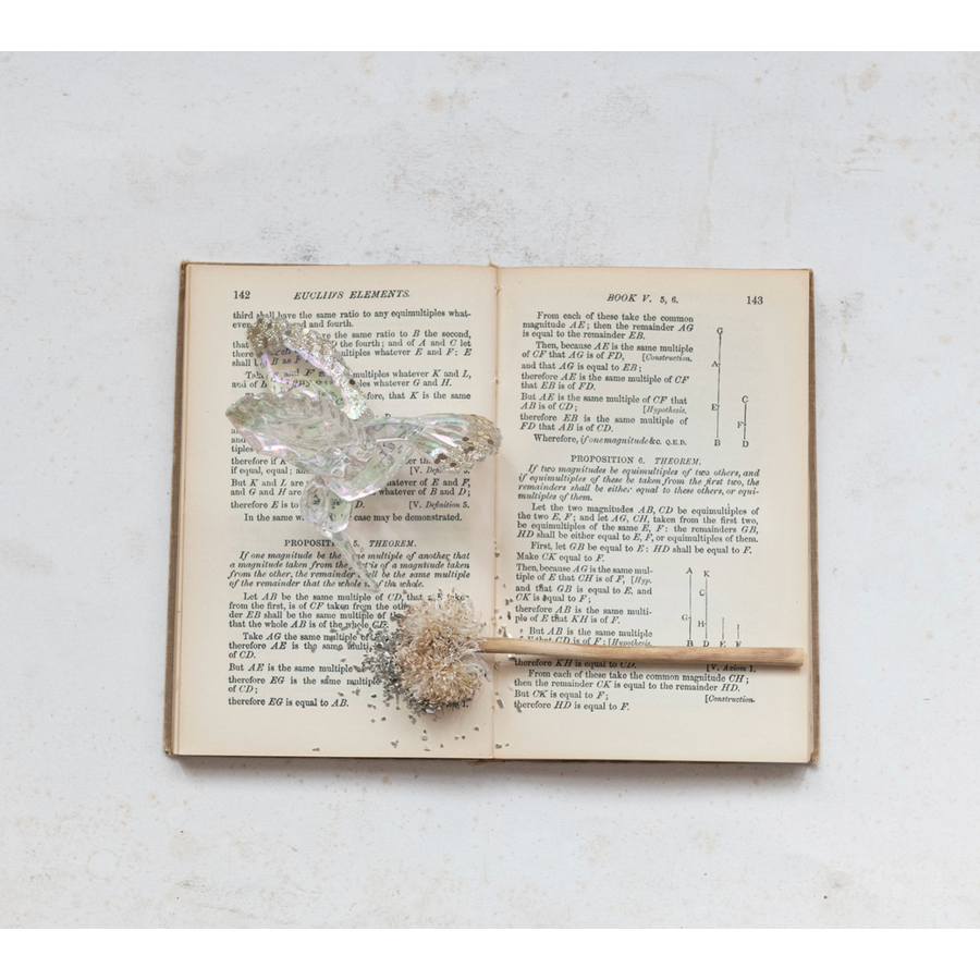 Faceted Hummingbird Ornament with  Gold Glitter