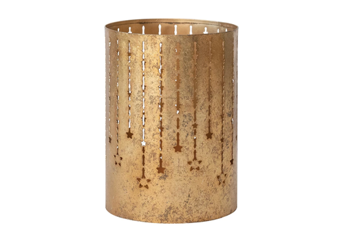  Creative Co-Op Textured Metal Tealight/Votive Holder with Cut-Outs 