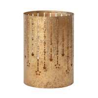Textured Metal Tealight/Votive Holder with Cut-Outs