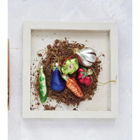 Glass Vegetable Ornaments Boxed Set of 6