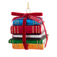 Glass Book Stack Ornament
