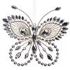 8" Clear Jeweled Butterfly Orn