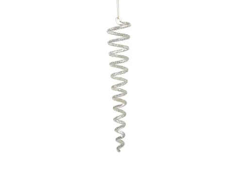  8" Silver Glitter Swirl Icicle 