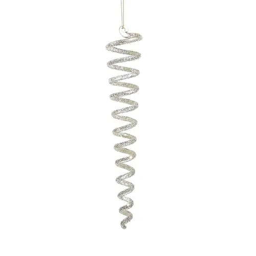  8" Silver Glitter Swirl Icicle 