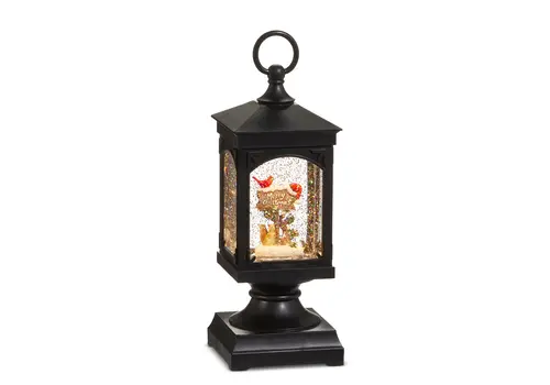  9.5" Cardinal on Sign Lighted Water Lantern 