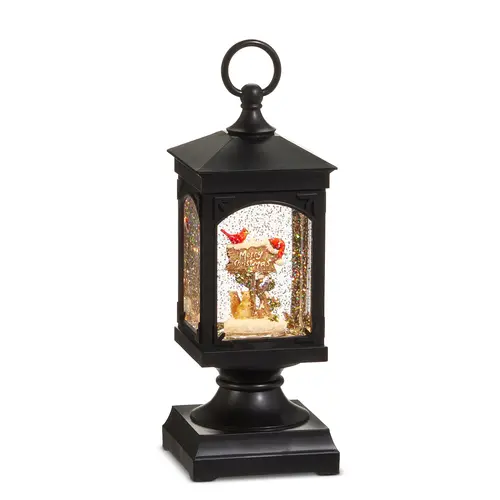  9.5" Cardinal on Sign Lighted Water Lantern 
