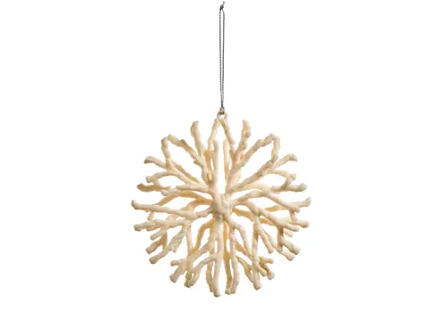  Coral Snowflake Orn 4.5" 