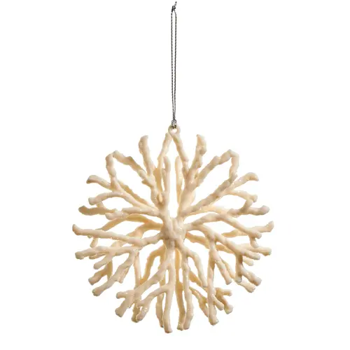  Coral Snowflake Orn 4.5" 
