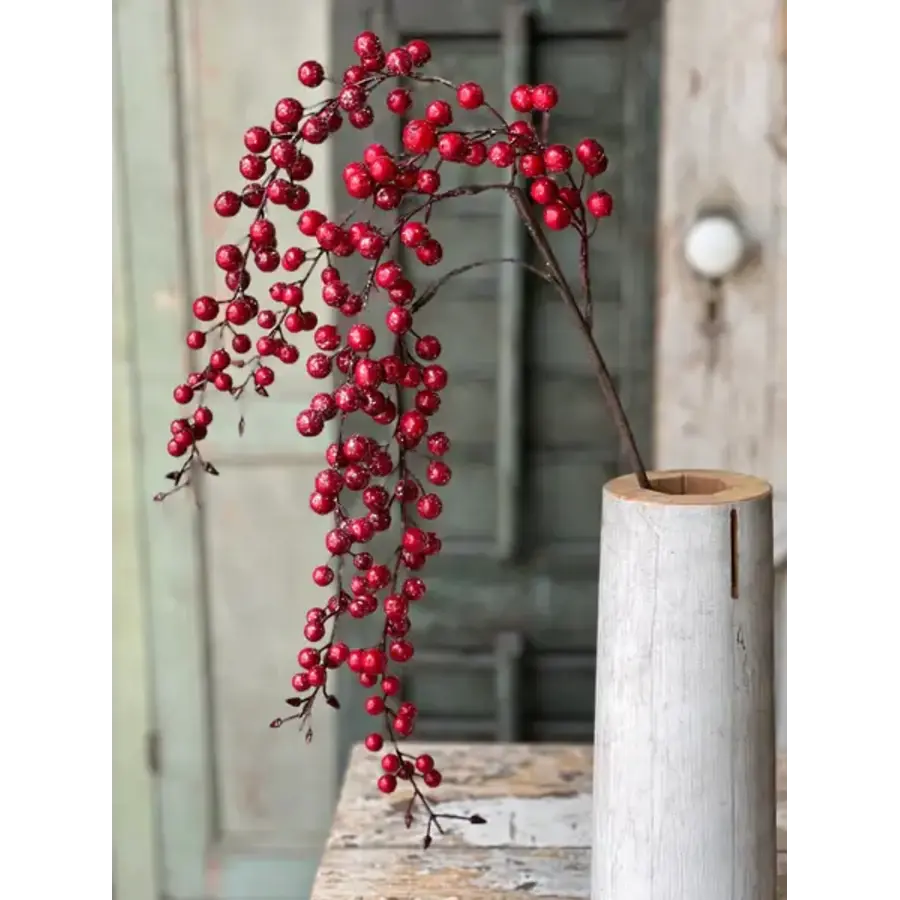35" Iced Weatherproof Berry Spray