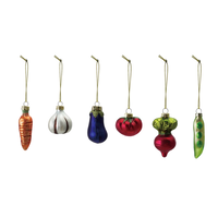 Glass Vegetable Ornaments Boxed Set of 6