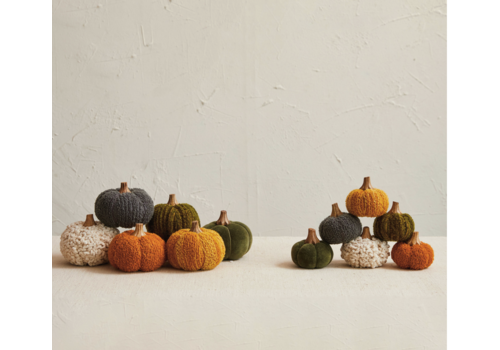  Creative Co-Op Pumpkin with Wood Stem 