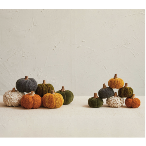  Creative Co-Op Pumpkin with Wood Stem 