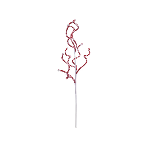  Creative Co-Op 27" Red & White Striped Swirl Stem 