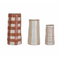 Hand-Painted Stoneware Vase