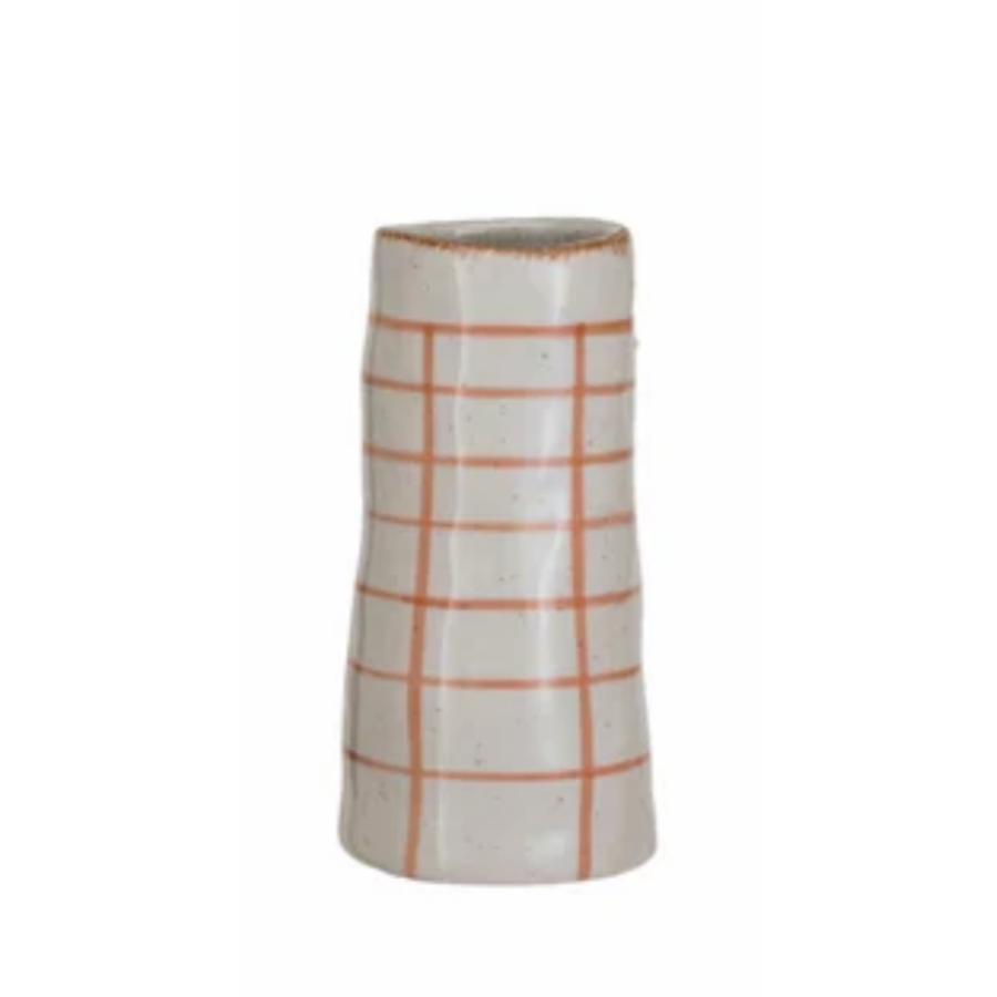 Hand-Painted Stoneware Vase